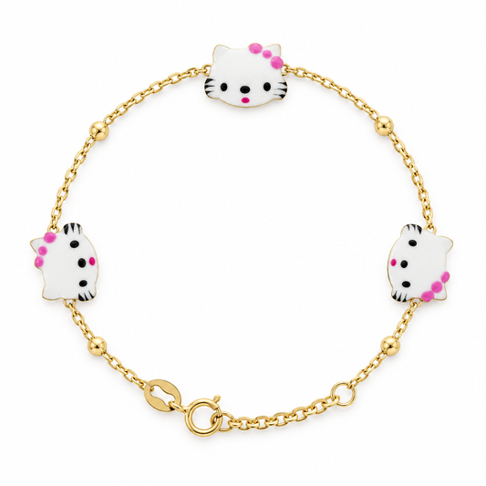Brățară Aur 14K copii cu Hello Kitty