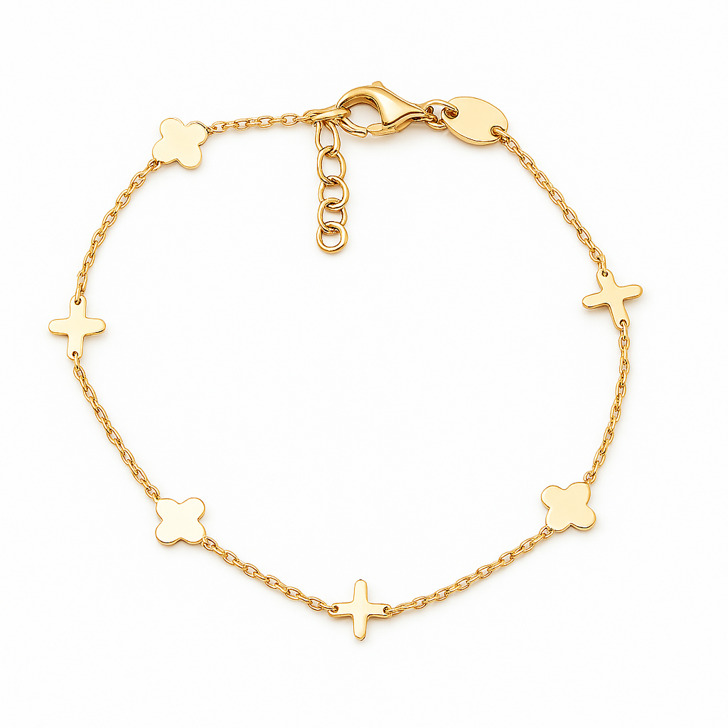 Bratara din Aur cu Simboluri Decorative – Design Fin și Atemporal