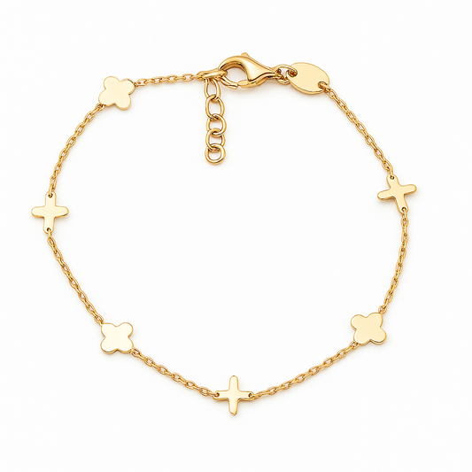 Bratara din Aur cu Simboluri Decorative – Design Fin și Atemporal