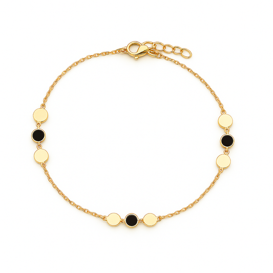 Bratara din Aur cu banuti decorativi si Accente Contrastante