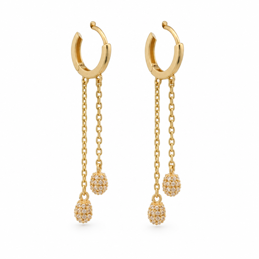Cercei Aur 14K dama Bowls Charm
