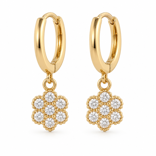 Cercei Aur 14K dama Floare