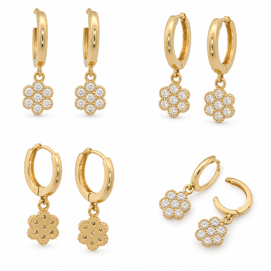 Cercei Aur 14K dama Floare