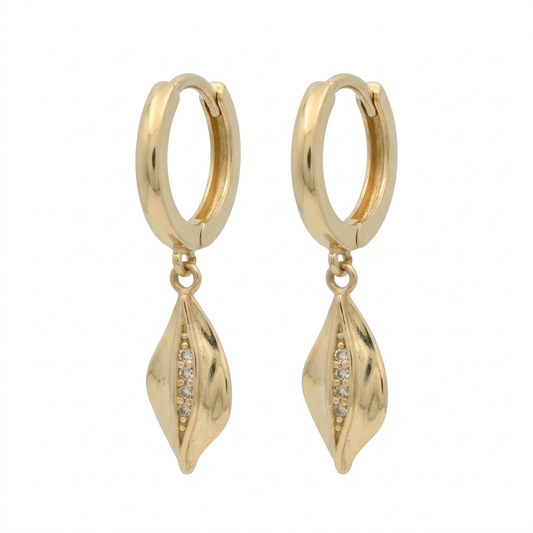 Cercei Aur 14K dama Frunzulita