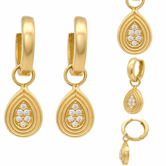 Cercei aur 14 K dama lacrima