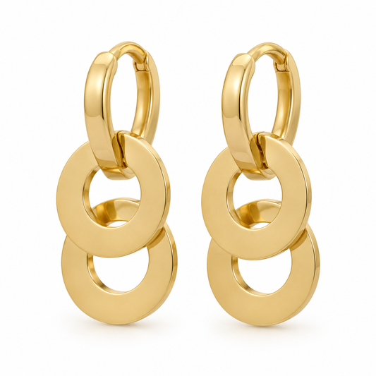 Cercei Aur 14 K dama 2 cercuri