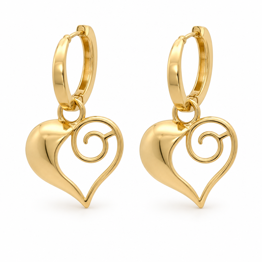Cercei Aur 14 K dama inima
