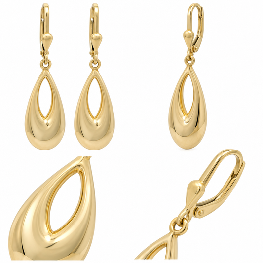 Cercei Aur 14K dama lacrima