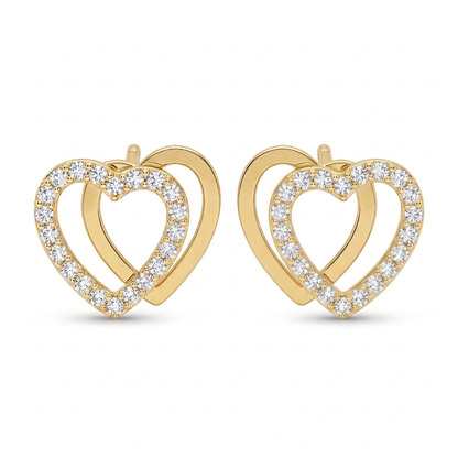 Cercei Aur 14K surub dama Inima Forever