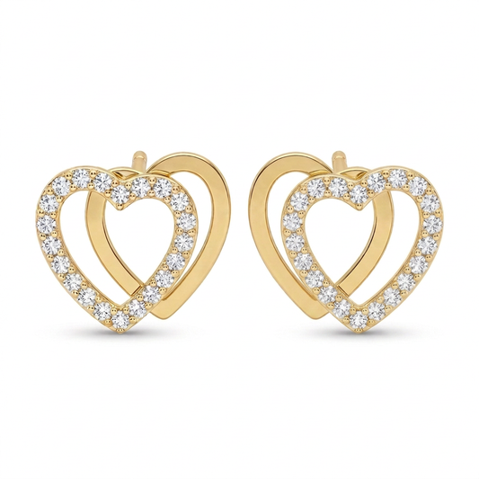 Cercei Aur 14K surub dama Inima Forever