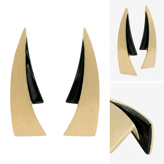 Cercei Aur 14 K dama Elegance Black