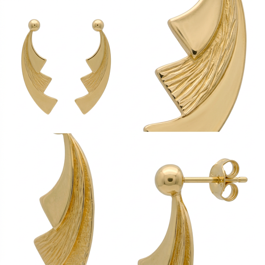 Cercei Aur 14 K dama frunza Glamour