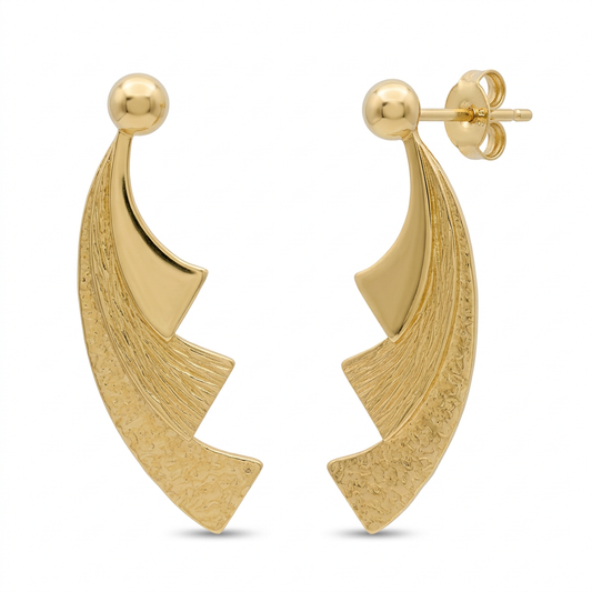 Cercei Aur 14 K dama frunza Glamour