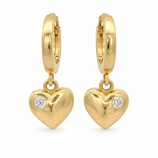 Cercei Aur 14K dama Heart Love
