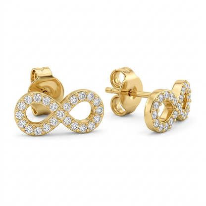 Cercei Aur 14K surub dama Infinit Curbat