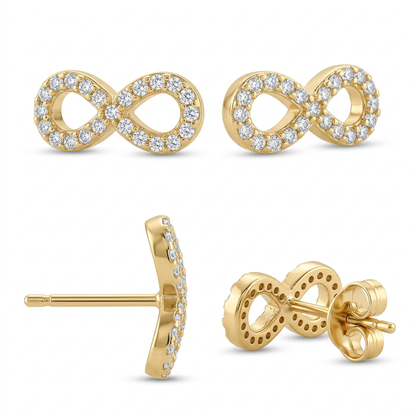 Cercei Aur 14K surub dama Infinit Curbat