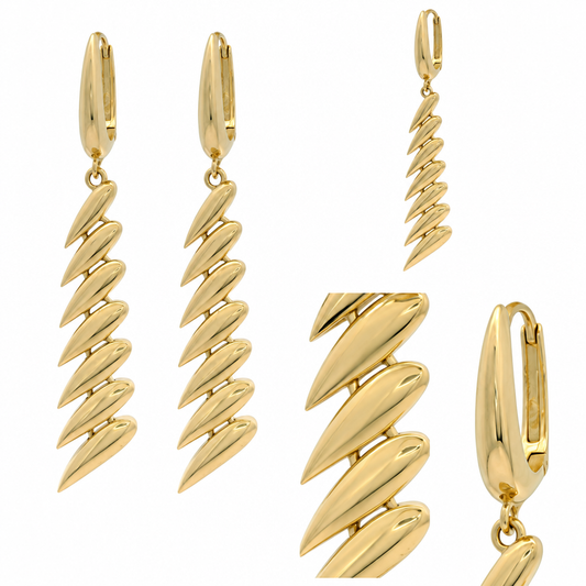 Cercei Aur 14 K dama eleganti lungi
