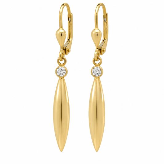 Cercei Aur 14 K dama lungi clasic
