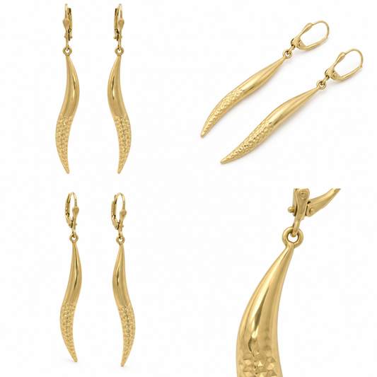 Cercei Aur 14 K dama lungi