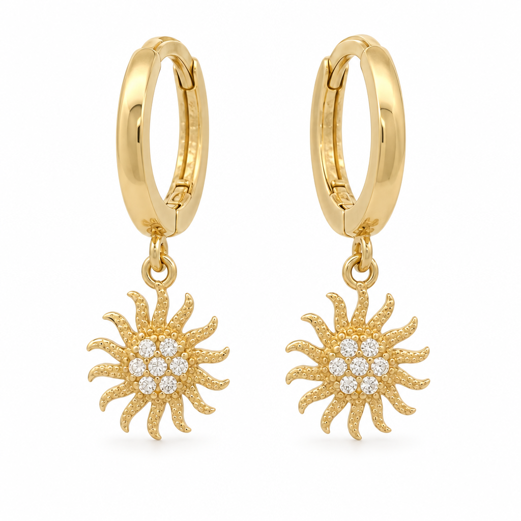 Cercei Aur 14K dama Soare