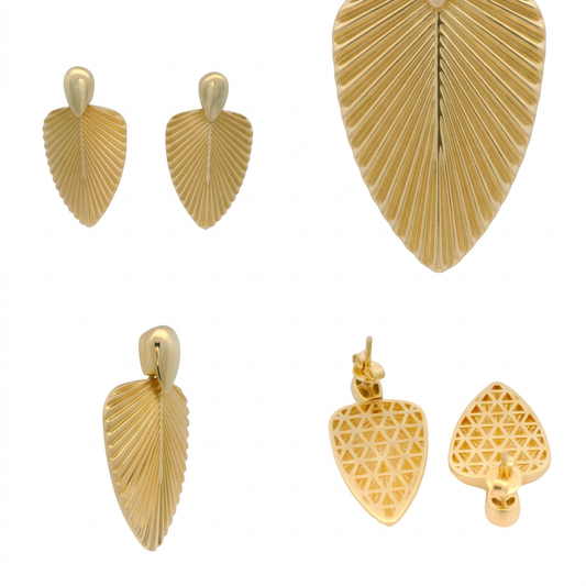 Cercei Aur 14 K dama frunza Splendit
