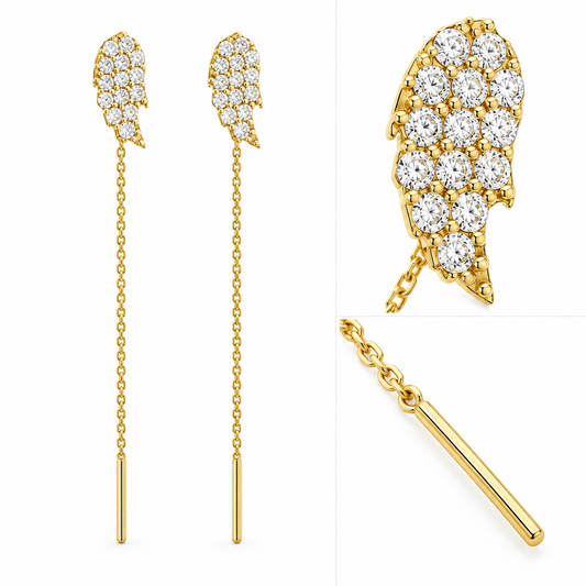 Cercei Aur 14K Aripi de inger