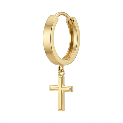 Cercei Aur 14K copii Creole Cruciulita