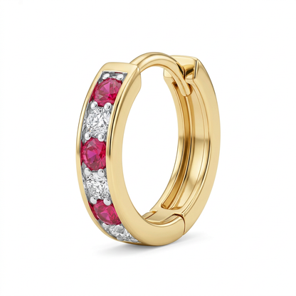 Cercei Aur 14K copii Creole Red Whity