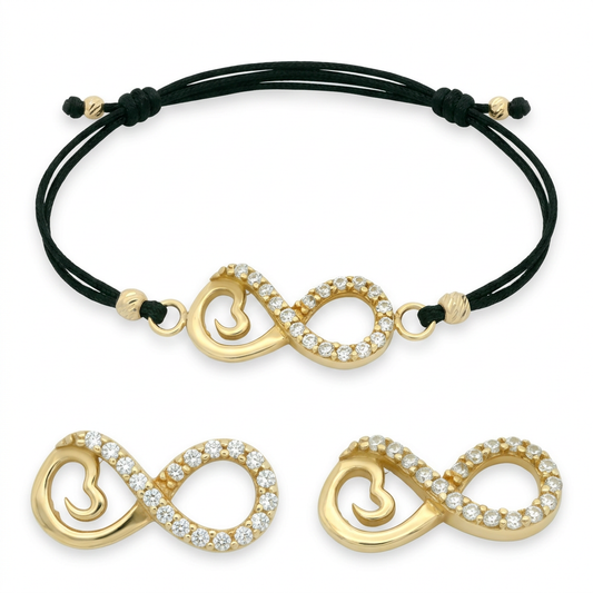 Bratara Aur 14K Snur Infinit Heart