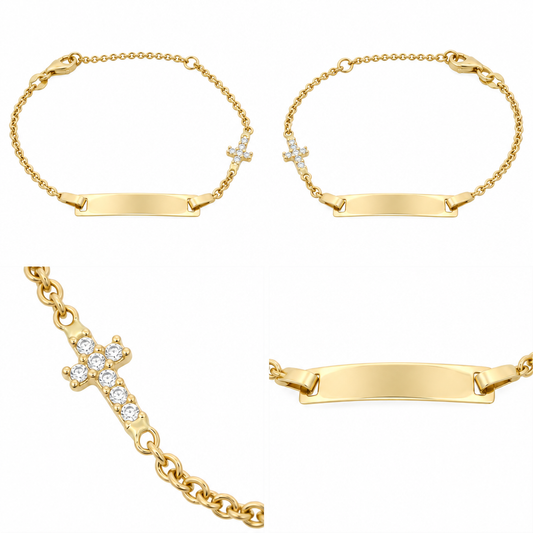 Bratara Aur 14 K copii Cruciulita si placuta