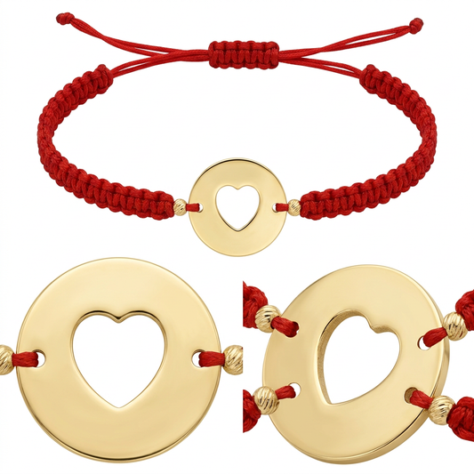Bratara Aur 14K Snur Round Heart