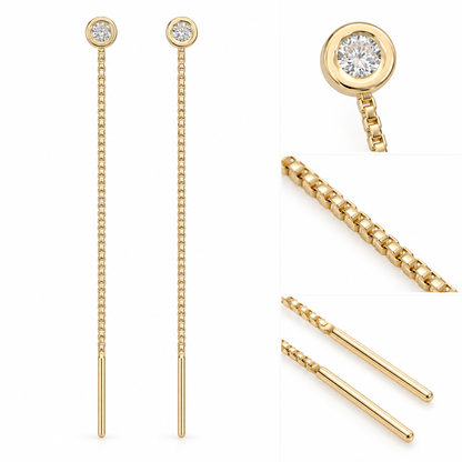 Cercei Aur 14K Lantisor "Punct de lumina"