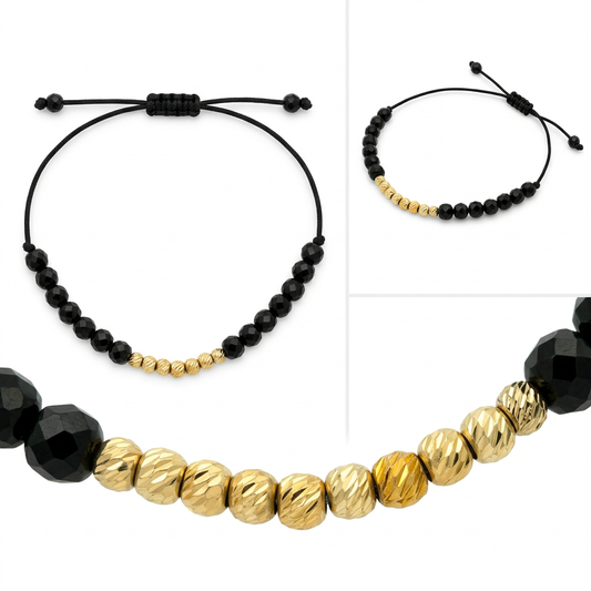 Bratara Aur 14K Snur Bile Onix Strud