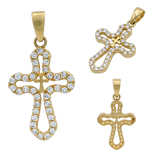 Pandantiv Aur 14K Cruciulita Double
