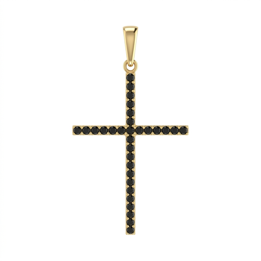 Pandantiv Aur 14K Cruciulita Black Santi