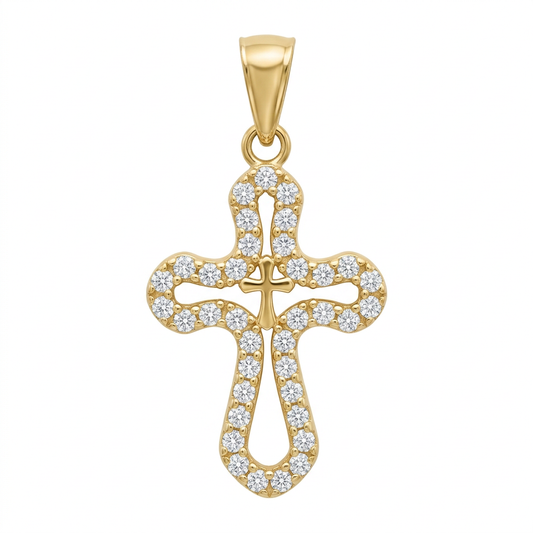 Pandantiv Aur 14K Cruciulita Double