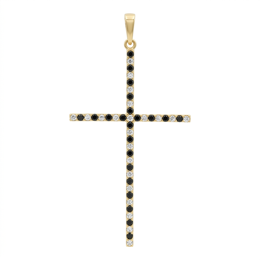 Pandantiv Aur 14K Cruciulita Black and White Divine