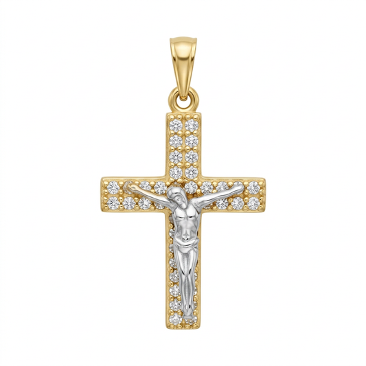 Pandantiv Aur 14K Cruciulita Divinity Stones