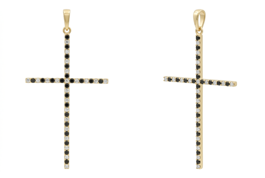 Pandantiv Aur 14K Cruciulita Black and White Divine