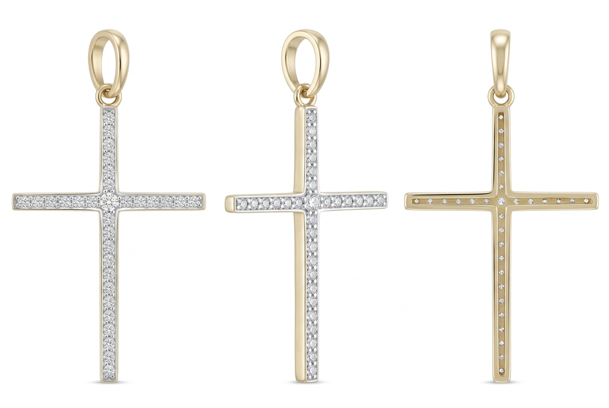 Pandantiv Aur 14K Cruciulita Stone Edition Mica