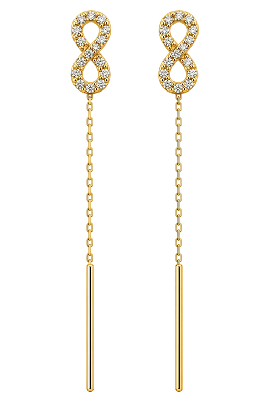 Cercei Aur 14 K lantisor "Infinit Vertical"
