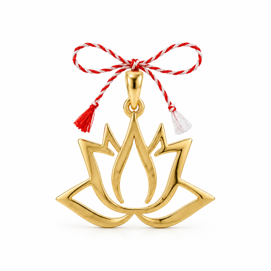 Pandativ Aur 14 K martisor "Floare de Lotus"