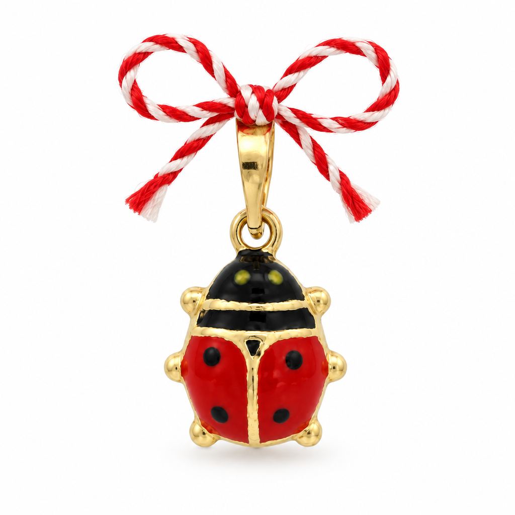 Pandativ Aur 14 K martisor "Gargarita rosie"