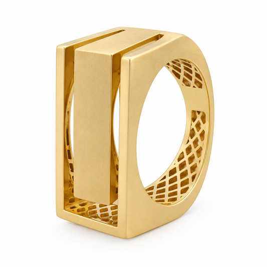 Inel Aur 14K Geometric Masiv