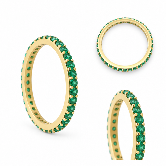 Inel Tenis Aur 14K Green Empaty