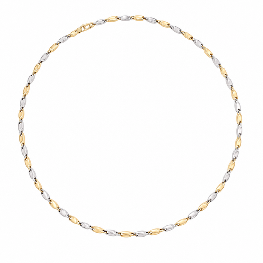 Lant Aur 14 K bicolor cu elemente alungite