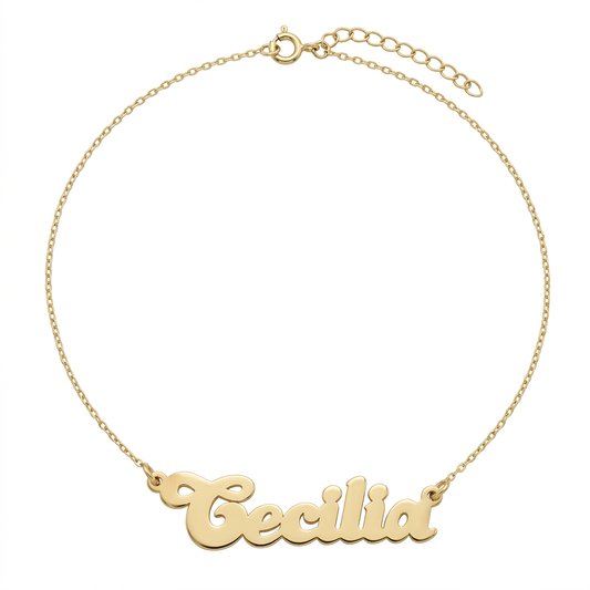 Nume Aur 14K Nume CECILIA cu lantisor