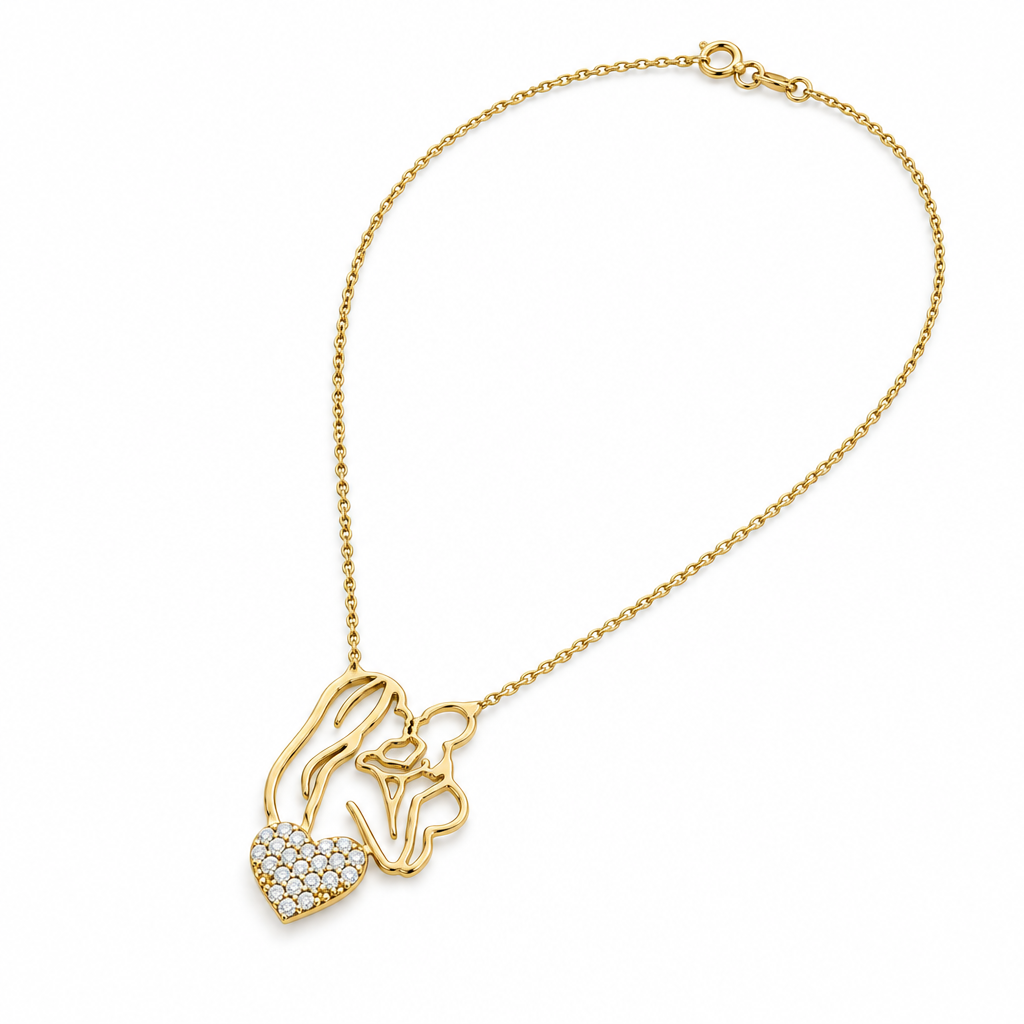 Lantisor dama Aur 14 K Mama si copilul Inima