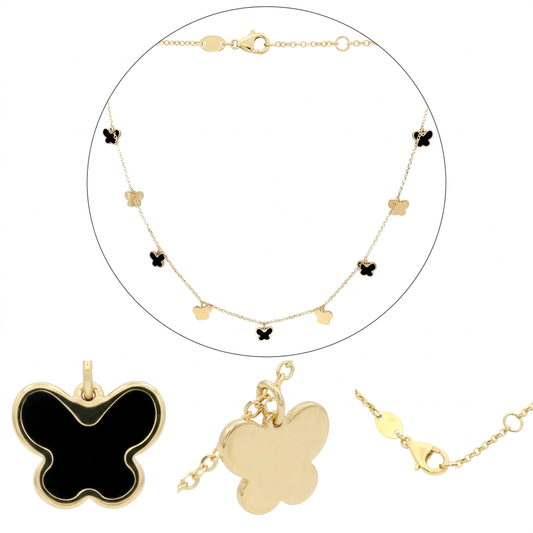 Lantisor Aur 14 K Fluturasi Black