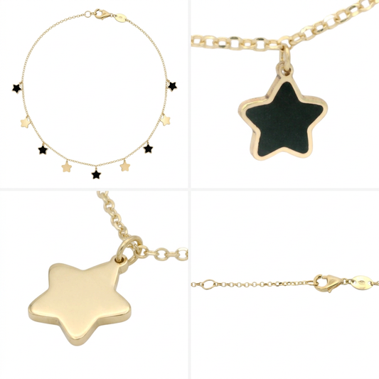 Lantisor Aur 14K Stars of Night